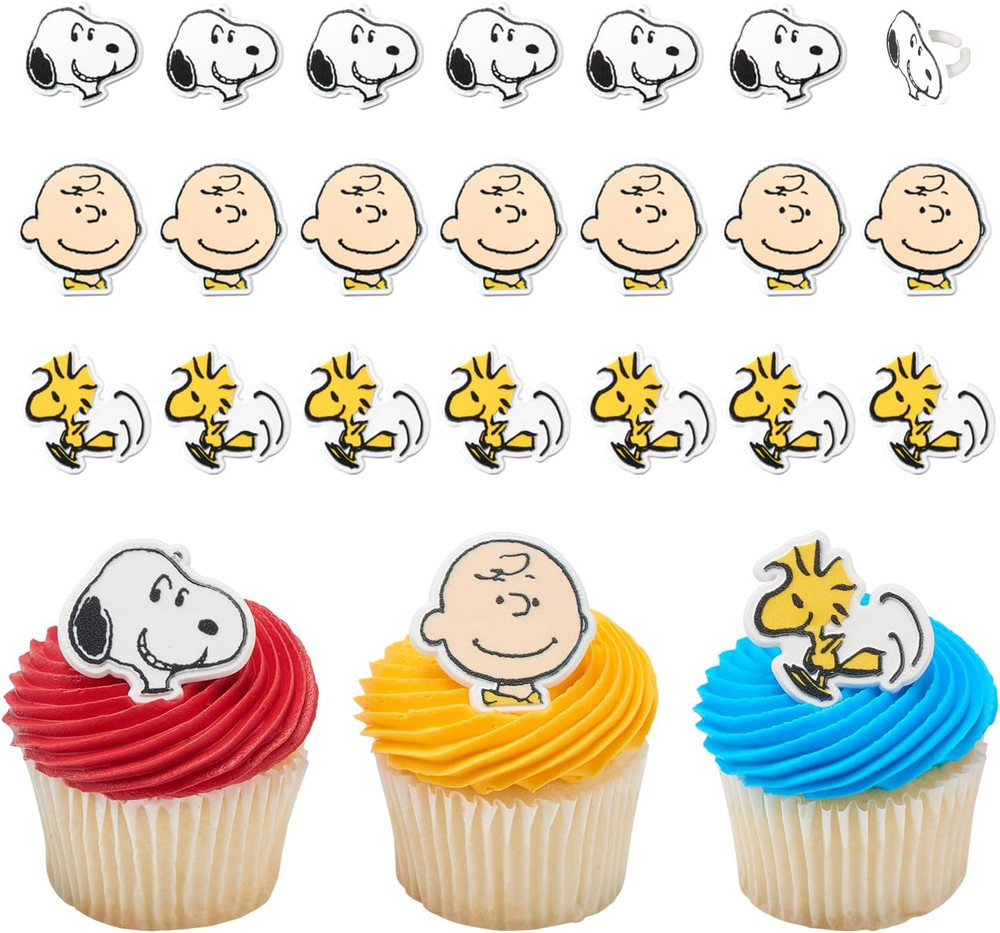 Peanuts® Cupcake Rings, 24 Peanuts® Snoopy®, Charlie Brown, Woodstock® Cupcake D