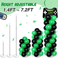 2 Set Video Game Balloon Column Stand Kit with Game Controller Foil Latex Bal…