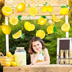 20 PCS Lemon Hanging Swirls Decorations Citrus Ceiling Summer Fruit Party