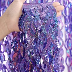Purple Foil Fringe Curtains Party Decorations – 3 Pack 3.3 ft x 6.6 ft Foil P…