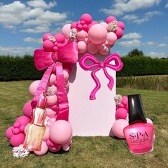 Spa Party Decoration Balloons,Nail Polish/LipStick/Hot Pink Bow Balloons,Thre…