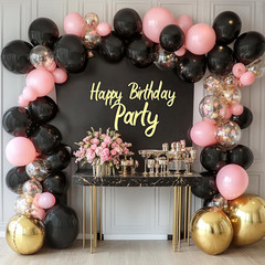 135Pcs Black Balloons Different Sizes 18 12 10 5 Inch for Garland Arch, Latex Ba