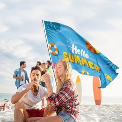 Hello Summer Flag 3×5 Ft Swimming Pool Decorations Yard Sign Tropical Party