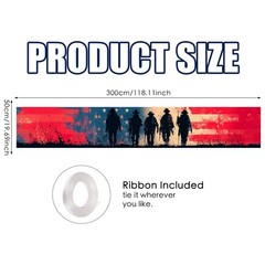 God Bless America Banner Soldier Silhouette Flag Background Pattern Polyester 19