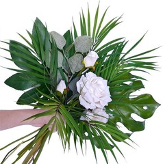 Artificial Areca Palm Leaves, 8 Pcs Faux Tropical Tree Leaves Green