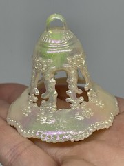 Iridescent Ivory Hard Plastic Wedding Bells Ornaments LOT of 29 Vintage