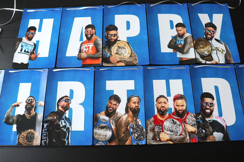 Jey Uso Happy Birthday Banner ( WWE , Roman Reigns, Cody Rhodes, Rhea Ripley )