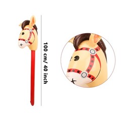 12 Pieces 40 Inch Inflatable Stick Horse Inflatable Cowboy Cowgirl Horse Head…