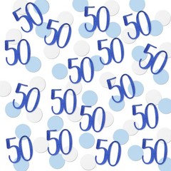 200 PCS Blue Glitter Number 50 Birthday Anniversary Table Confetti