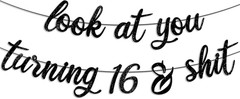 Sweet 16 Party Decorations for Boy & Girls, 16Th Birthday Decorations Sign Gifts