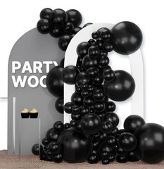 Black Balloon Garland Decoration Set, Thickened Round Balloon 70pcs