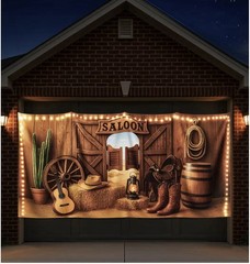 Light Up Western Backdrop 6×13 Decoration Rodeo Western Cowboy