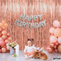 Thicken Tinsel Backdrop 2 Pack 3.3 x 6.6 39.4″W x 78.7″L (Pack of 2) Rose Gold