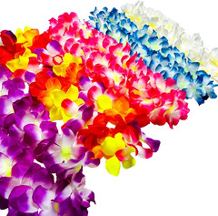 5PCS Vibrant Hawaiian Flower Leis for Luau Parties – Tropical Party Decorations