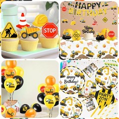 Construction Birthday Decorations,245PCS Party Blue
