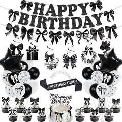 Black Bow Birthday Party Decorations Girl Bow Themed Party Decorations Include