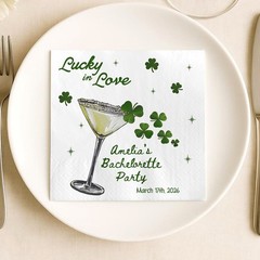 Custom Lucky in Love Bachelorette Guest Towels Personalized Napkins SATTNA0326