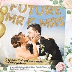 Gold Glitter Mr & Mrs Banner for Engagement Wedding Party Decorations