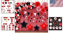 154-Piece Red and Black Decorations Set – Ideal for Elegant Celebrations