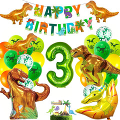 Dinosaur Birthday Party Supplies, Dinosaurs Party Decorations 3 Year Old Foil Ba