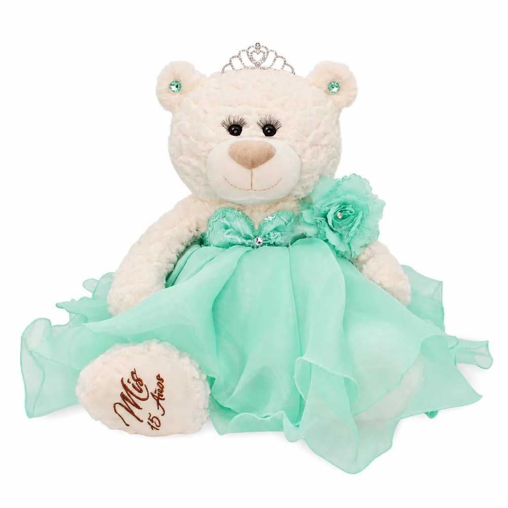 Large 20” Quinceañera Teddy Bear Centerpiece – Elegant Dress, Oversized Keeps…
