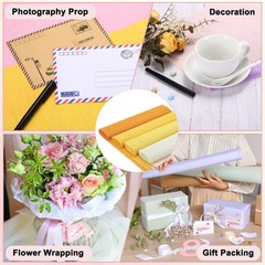 8Pcs Crepes Papers Roll 8.2ft Long 98 Inch Wide for Decoration Multicolor