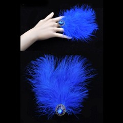 1PC Feather Acrylic Crystal Ring Adjustable for Party Stage Carnival Dance Fancy