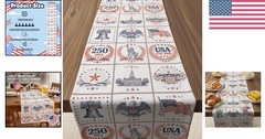 Versatile 4th of July Table Runner – Indoor/Outdoor Use, Patriotic 250th Decor