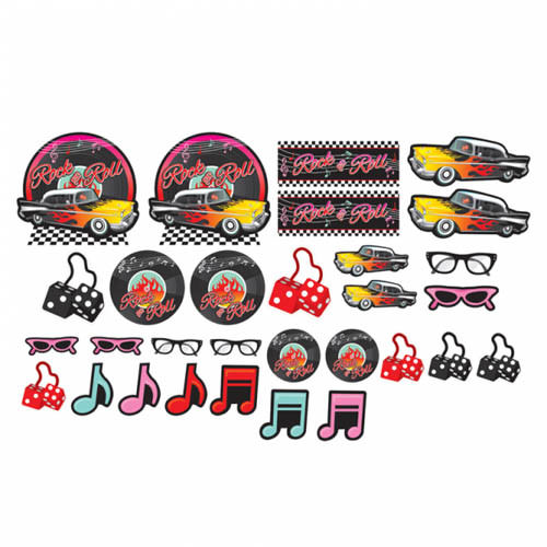 I LOVE ROCK AND ROLL Classic 50s CUTOUTS (30) ~ Birthday Party Supplies Decorate