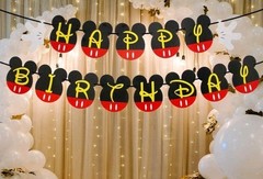 Mickey Mouse Cartoon Inspired Happy Brithday Banner Party Supplies Decorations