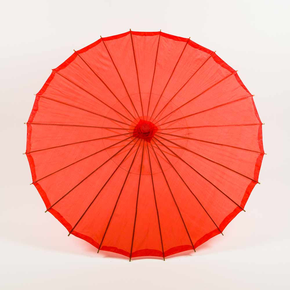 32″ Red Parasol Umbrella, Premium Nylon with Elegant Handle