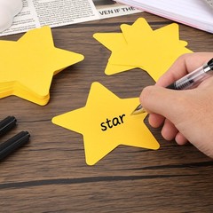 200 PCS 4in Gold Star Cutouts Double Sided Yellow Paper Die Cuts Craft Decor