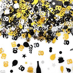 3000 PCS Black Gold Silver 50th Birthday Anniversary Number 50 Confetti