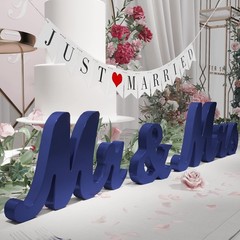 Wedding Decorations Set Large Blue Mr And Mrs Sign Just Married Banner Wooden Le
