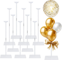 10 Pack 24 Inch Reusable Acrylic Balloon Stand Kit – Heavy Duty, Adjustable Heig