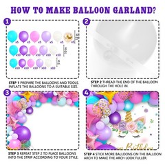 Set De 245 Piezas Suministros Decoracion Globos Unicornio Para Cumpleaños Niñas
