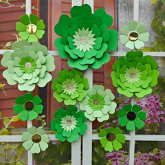 Green Paper Flowers Decorations for Wall Green Wedding Birthday Spring Party Dec