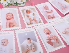 MADENG DIY First Year Monthly Photo Banner, Baby Girls One Year Pink Scallope…