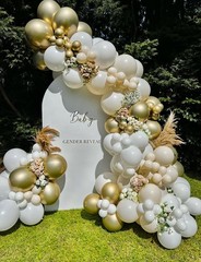 White Sand Gold Balloon Arch Garland Kit – 153Pcs Neutral Balloon Arch, White…