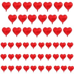 50 Pcs Red Heart Balloon 20 Pcs 10 inch Foil Balloon 30 Pcs 5 inch Mini Ballo…