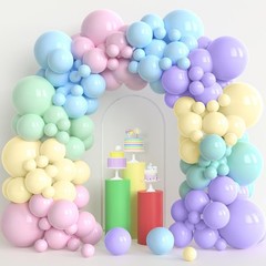 Pastel Balloon Garland Arch Kit, 120pcs Macaron Color Rainbow Party Balloons …