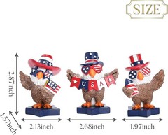 3-Piece Patriotic Eagle Statue Set – Vibrant Americana Decor for 4th of July