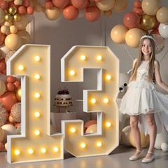 4FT Light Up Numbers Marquee 13th Birthday Decorations Large Foam Board DIY Kit