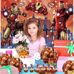 Iron Man Party Supplies Birthday Decoration Set Plates Balloons Banner