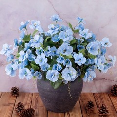 Flexible Stem Artificial Hibiscus Silk Flower for Outdoor Porch Decoration