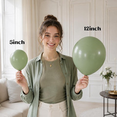 Sage Green Balloons, 50Pack 5 Inch Small Mini Light Green Latex Party Balloons f