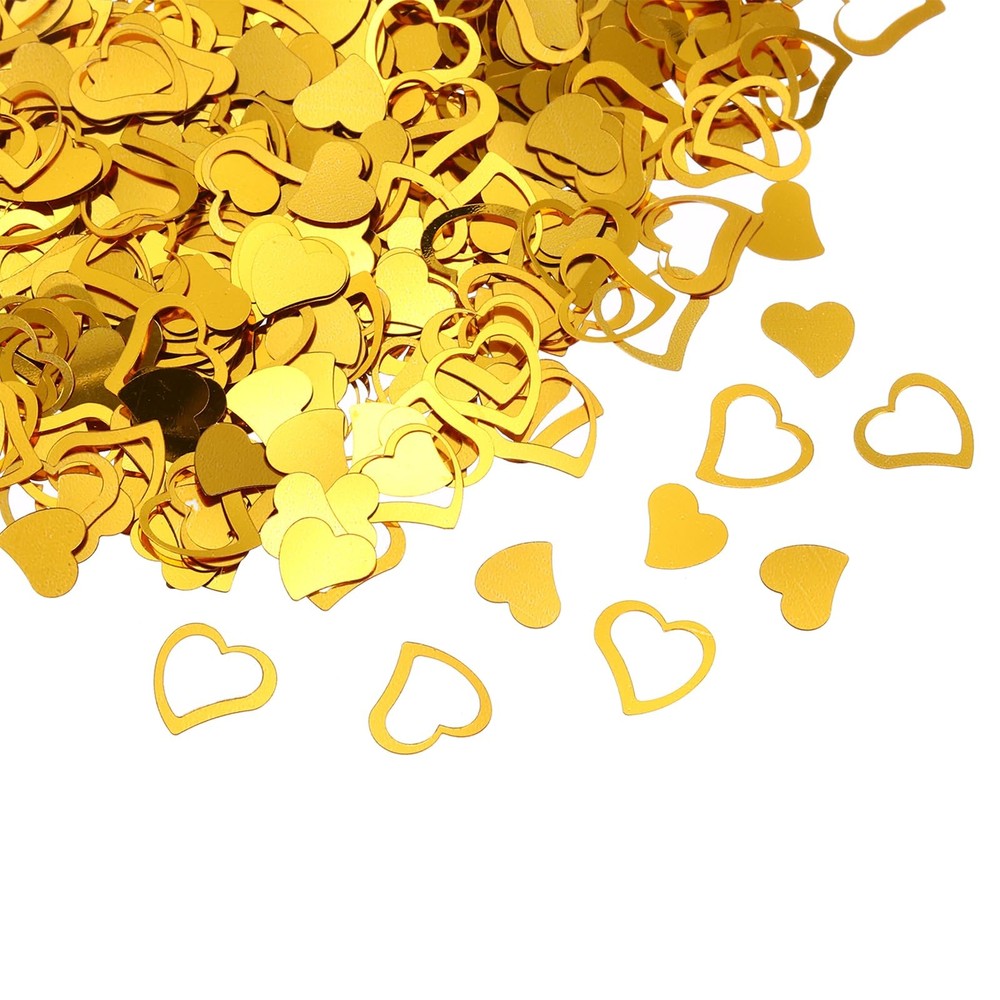 1200 PCS Heart Confetti Glitter Table Decor Party Wedding 0.5×0.6 0.4×0.4 Gold