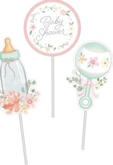 Creative Converting Country Floral Baby Shower Centerpiece Sticks 3 Count