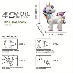 5 Pcs Self Standing Unicorn Balloons – 3D Rainbow and Star Foil Balloons for …