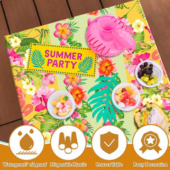 2 Pack Luau Party Decorations – Plastic Tablecloth for Hawaiian Theme Party Deco